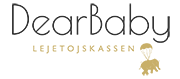 Et sort Dear Baby logo med guld elefant
