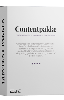 En boks hvor der står på hvad en contetpakke består af
